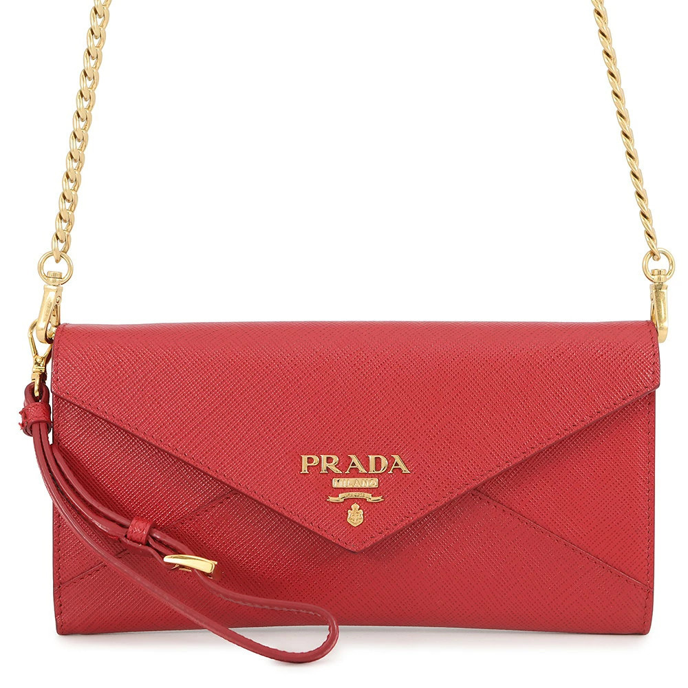 Prada Chain Wallet Saffiano Leather